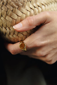 Nordic Muse Gold Round Signet Ring