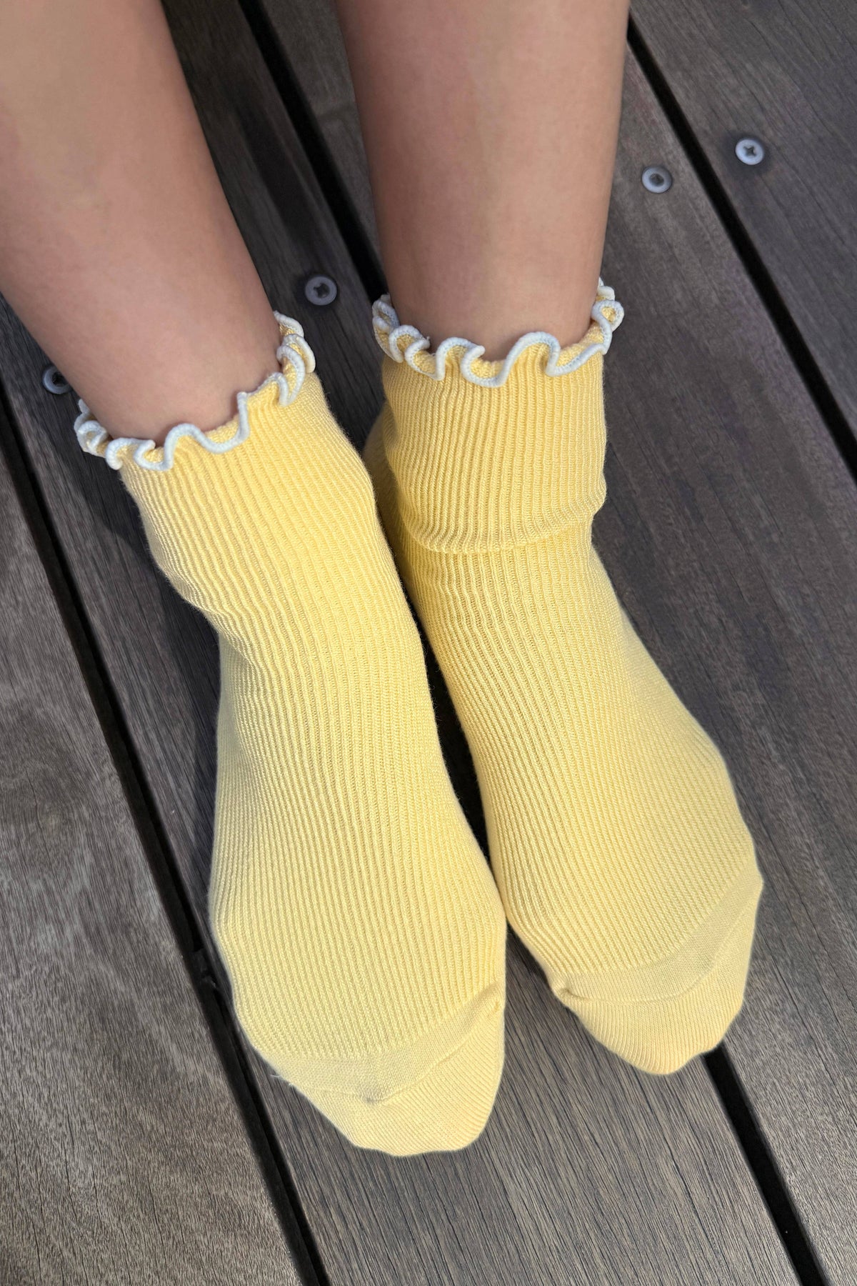 Le Bon Shoppe Petite Ruffled Butter Baby Blue Socks - The Mercantile London
