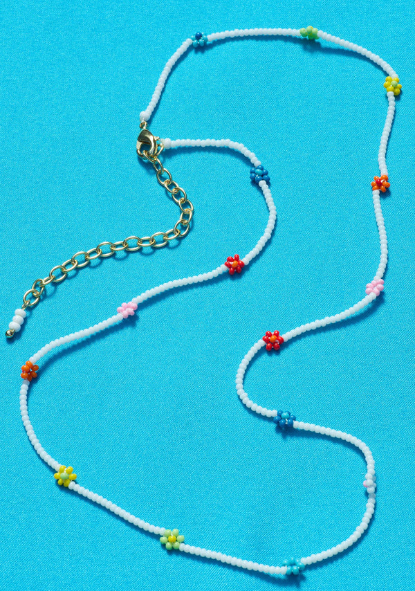 Flower Seed Bead Necklace