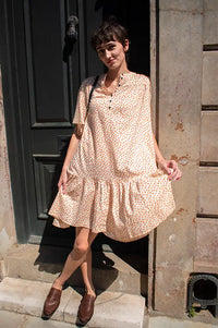 Habiba New Dawn Berry Floral Babydoll Dress
