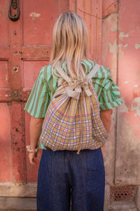 Épice Paris Chennai Olive Check Backpack - The Mercantile London
