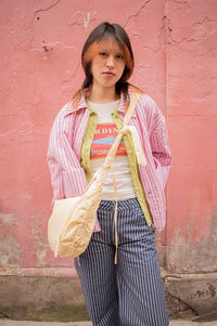 FRNCH Matira Yellow Striped Shoulder Bag - The Mercantile London