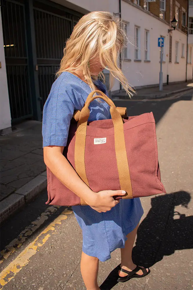 Moismont No.46 Cabas Garnet Canvas Bag - The Mercantile London