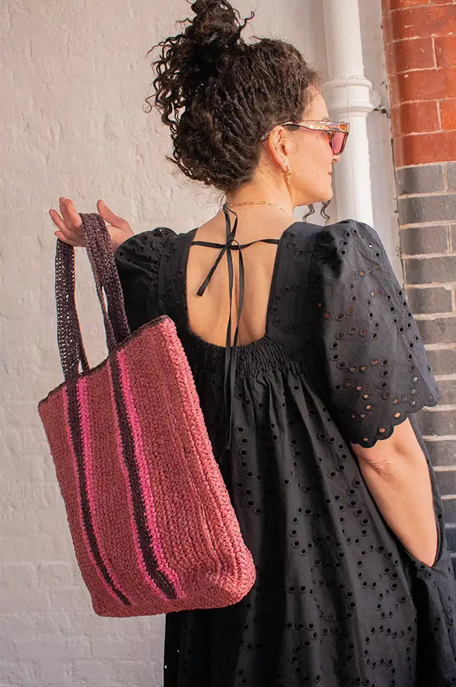 Yerse Red Raffia Bag - The Mercantile London