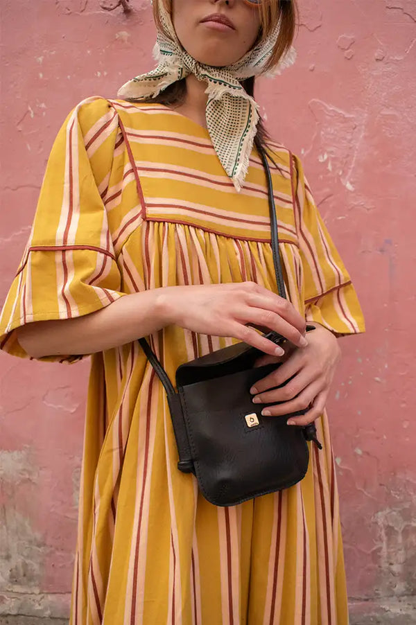 Kate Sheridan Mini Black Ribbon Bag