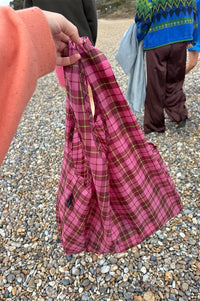 Baggu Azalea Pink Tartan Standard Reusable Bag