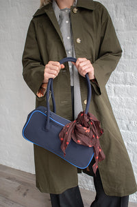 Damson Madder Lenny Large Navy Bowler Bag - The Mercantile London