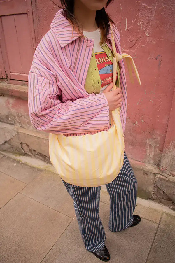 FRNCH Matira Yellow Striped Shoulder Bag - The Mercantile London