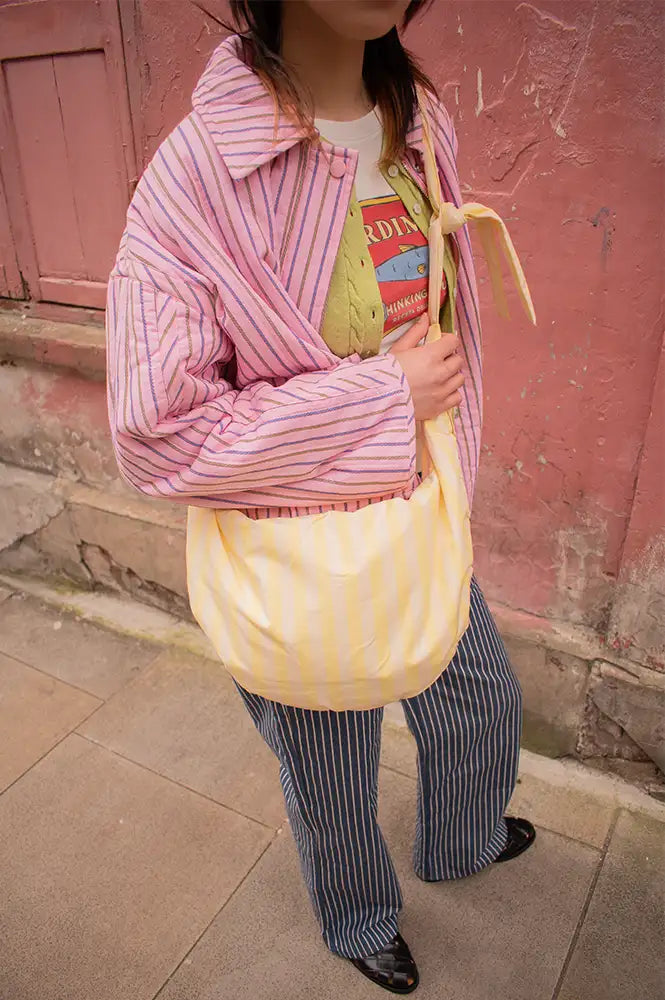 FRNCH Matira Yellow Striped Shoulder Bag - The Mercantile London