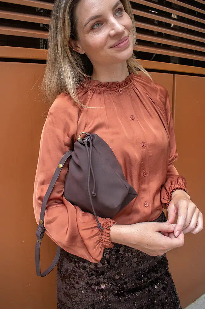 AY Studios Dark Brown Hand Bag