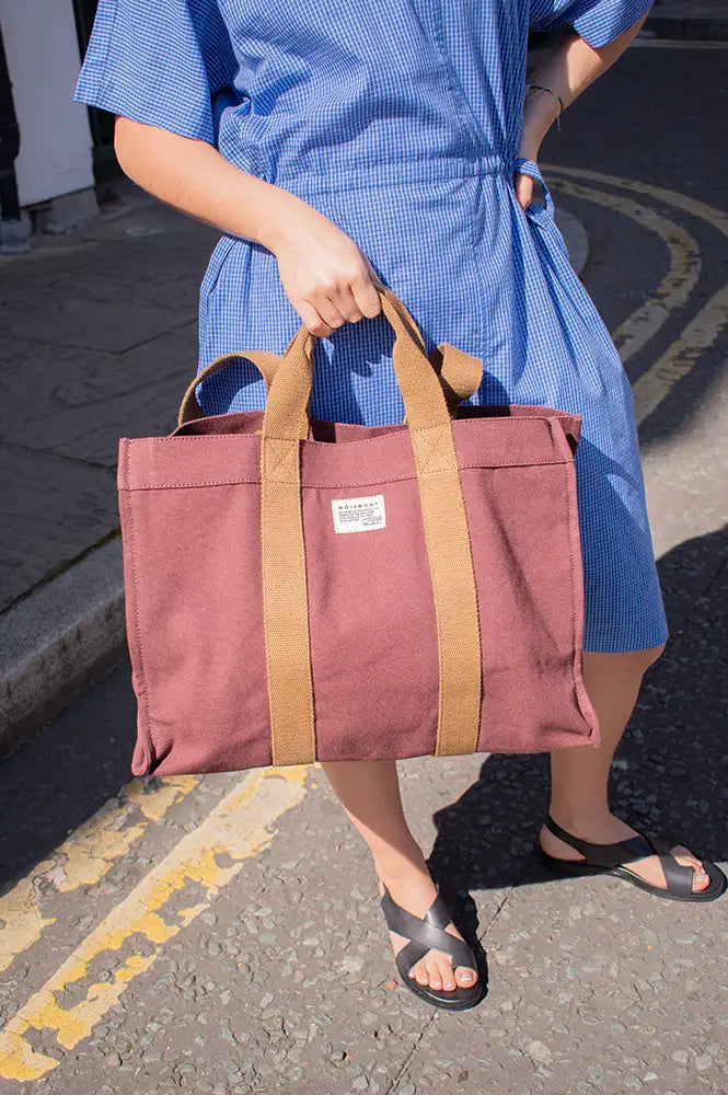 Moismont No.46 Cabas Garnet Canvas Bag - The Mercantile London