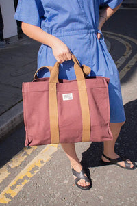 Moismont No.46 Cabas Garnet Canvas Bag - The Mercantile London