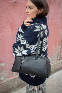 Baggu Recycled Leather Black Bowler Bag - The Mercantile London