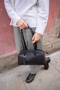 Baggu Recycled Leather Black Bowler Bag - The Mercantile London