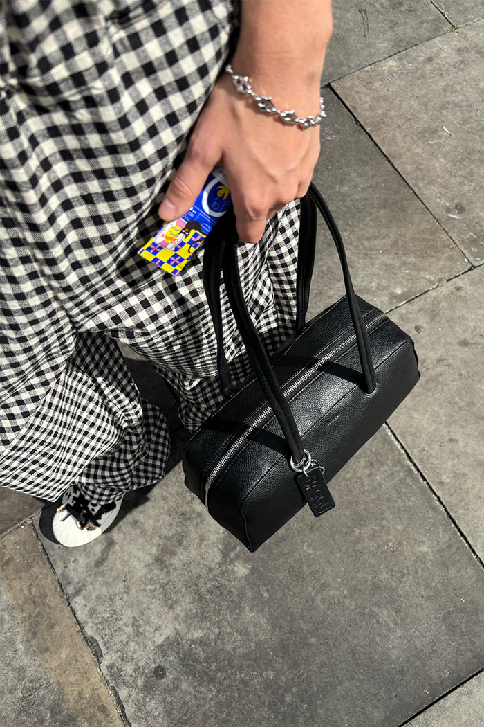 Baggu Recycled Leather Black Bowler Bag - The Mercantile London