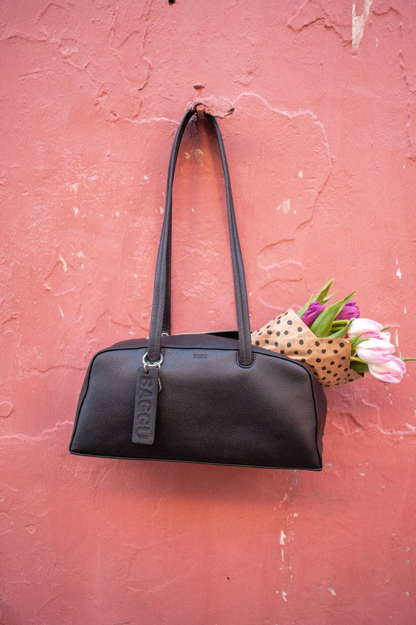 Baggu Recycled Leather Black Bowler Bag - The Mercantile London