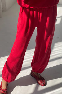 Le Bon Shoppe Pointelle Red Apple Balloon Pants - The Mercantile London
