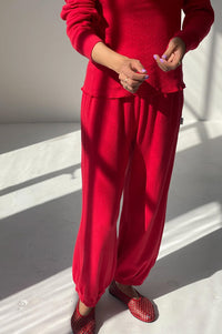 Le Bon Shoppe Pointelle Red Apple Balloon Pants - The Mercantile London
