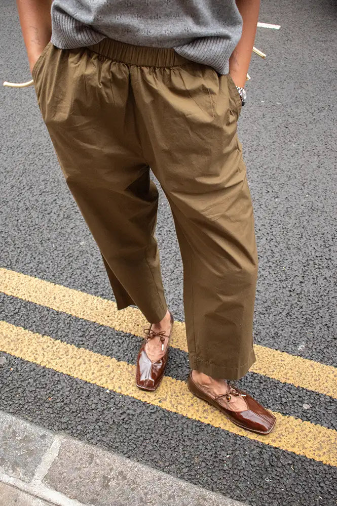 Alohas Sway Beads Rift Brown Leather Ballet Flats