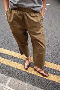 Alohas Sway Beads Rift Brown Leather Ballet Flats