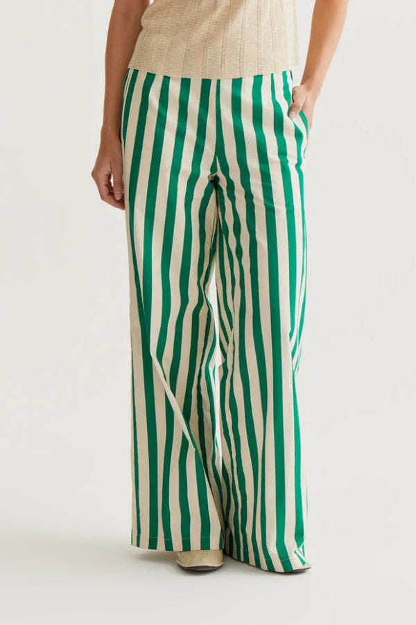 Compania Fantastica Bamboo Green Stripe Trousers - The Mercantile London