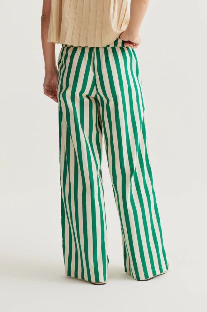 Compania Fantastica Bamboo Green Stripe Trousers - The Mercantile London