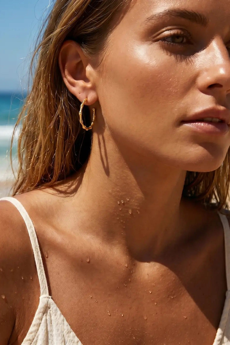 SS26 Ashiana London Shino Bamboo Hoop Earrings - The Mercantile London