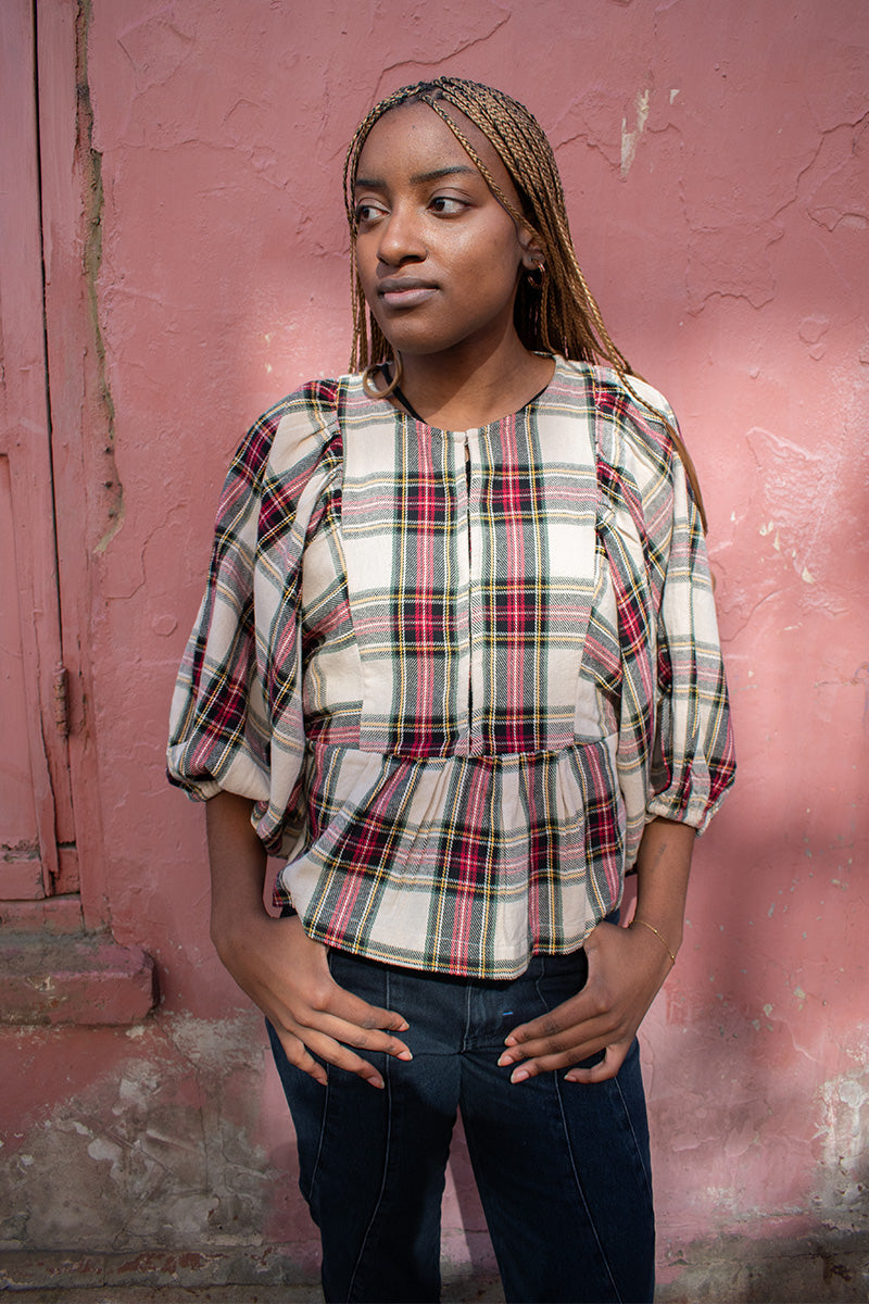 By-Bar Avelon Tartan Check Blouse - The Mercantile London