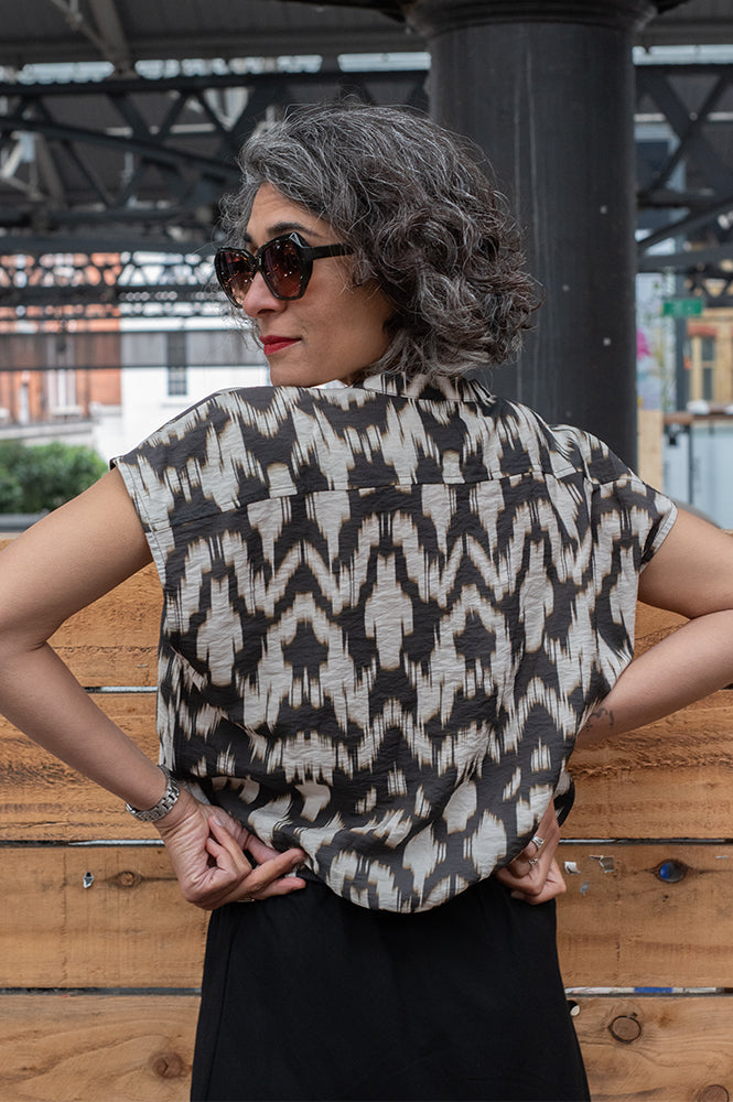 By-Bar Lode Brown Batik Blouse - The Mercantile London