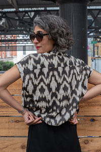By-Bar Lode Brown Batik Blouse - The Mercantile London