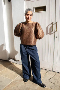 By-Bar Jet Copper Cheetah Sparkle Blouse