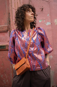 By-Bar Mauri Coral Jacquard Blouse