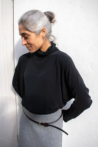 By-Bar Ien Jet Black Viscose Blouse