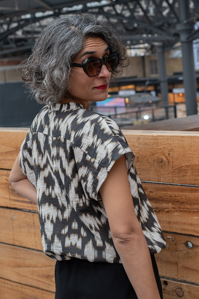 By-Bar Lode Brown Batik Blouse - The Mercantile London