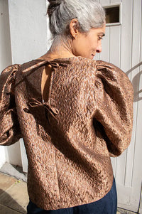 By-Bar Jet Copper Cheetah Sparkle Blouse