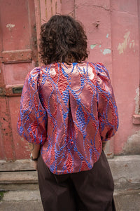 By-Bar Mauri Coral Jacquard Blouse