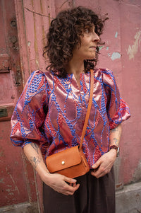 By-Bar Mauri Coral Jacquard Blouse