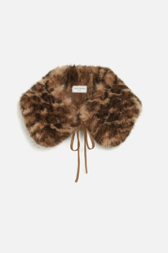 Grace & Mila Baron Leopard Fur Collar - The Mercantile London