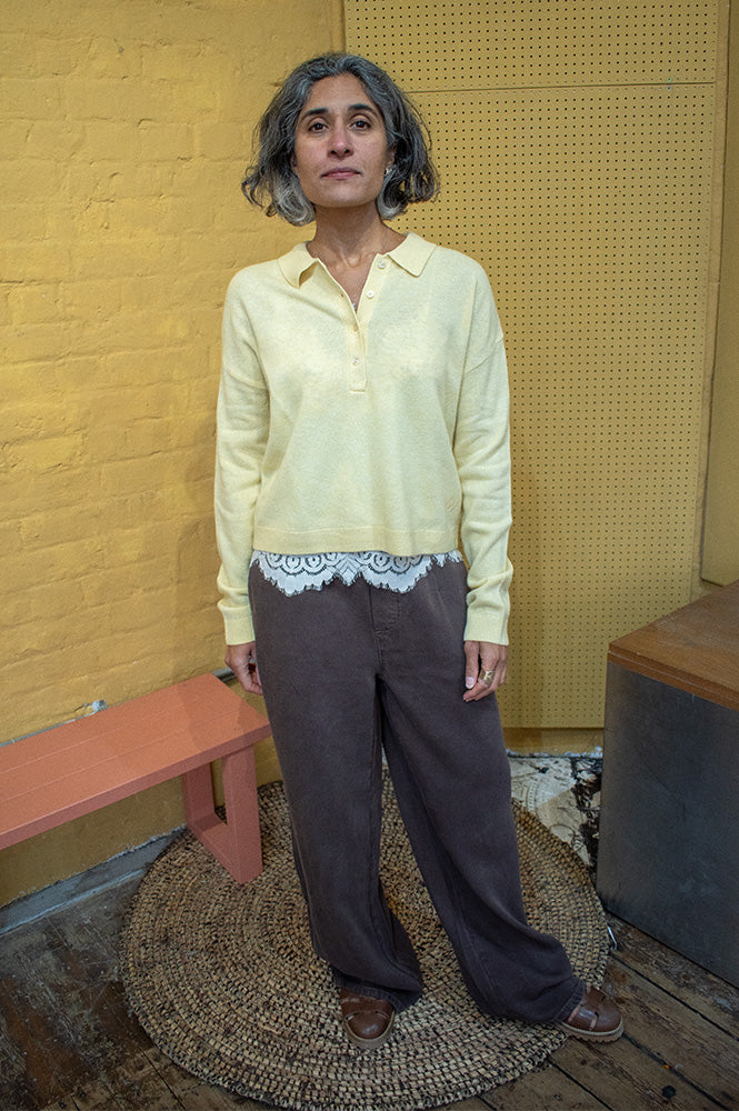 Basic Apparel Selem Sunlight Knitted Polo Sweater - The Mercantile London