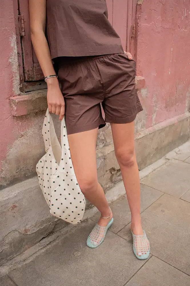 Basic Apparel Silje Chicory Coffee Shorts - The Mercantile London