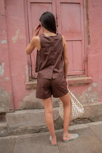 Basic Apparel Ida Chicory Coffee Top - The Mercantile London