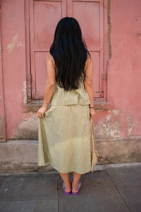 Damson Madder Caspia Basil Stripe Midi Skirt