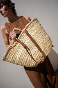 Mikwi French Double Strap Classic Market Basket Bag