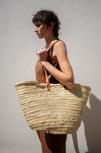 Mikwi French Double Strap Classic Market Basket Bag