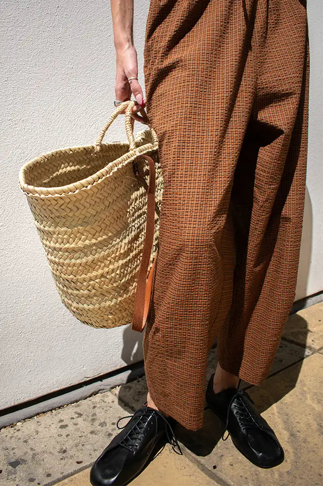 Mikwi French Double Strap Classic Market Basket Bag