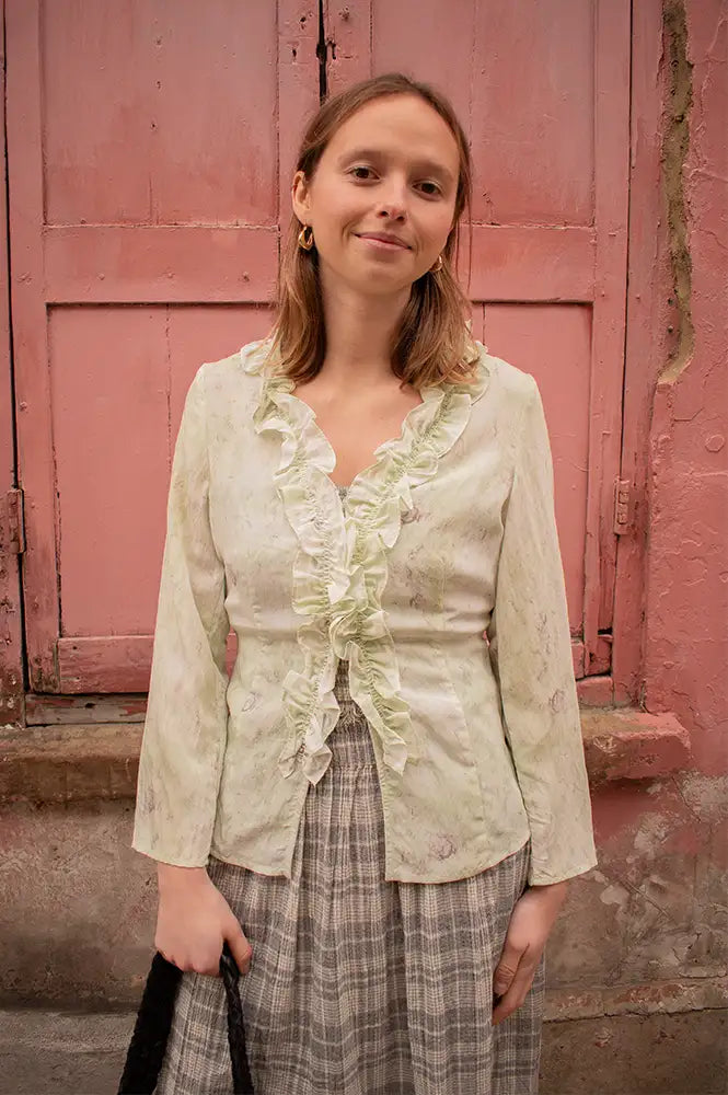 Baum Und Pferdgarten Majda Distorted Green Blouse - The Mercantile London