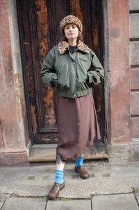 Baum Und Pferdgarten Bronte Green Leopard Bomber Jacket - The Mercantile London