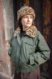 Baum Und Pferdgarten Bronte Green Leopard Bomber Jacket - The Mercantile London