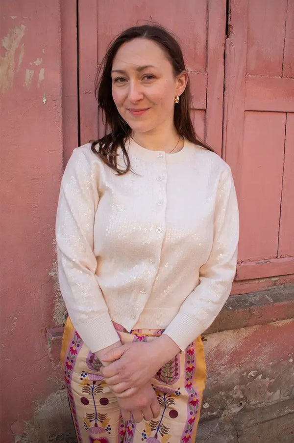 Baum Und Pferdgarten Caylee Parchment Sequin Cardigan - The Mercantile London