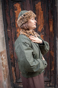 Baum Und Pferdgarten Bronte Green Leopard Bomber Jacket - The Mercantile London